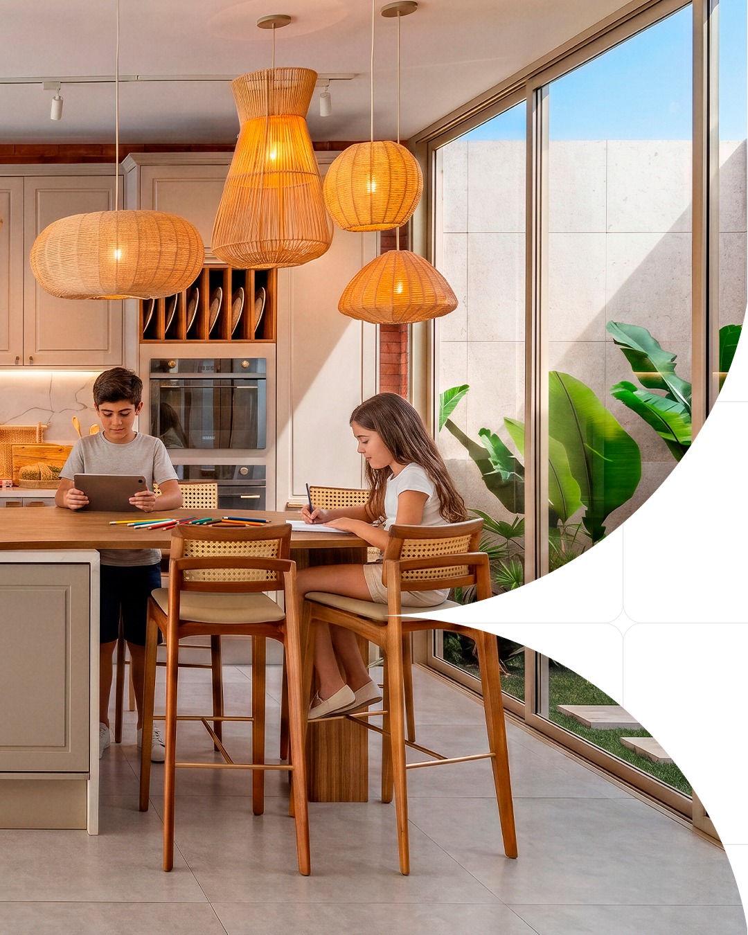 Ambiente integrado com móveis planejados Casa Brasileira