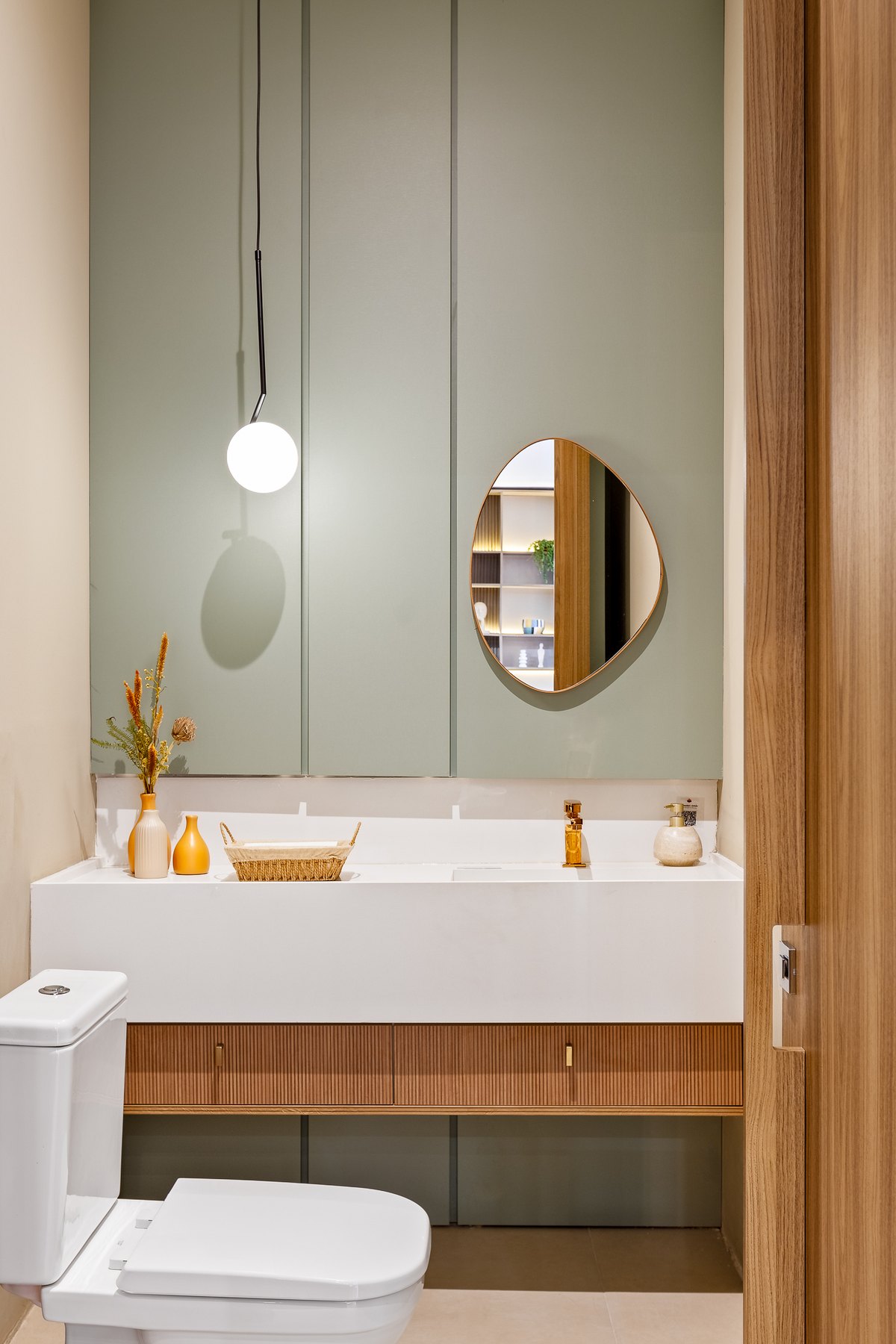 Lavabo planejado do showroom Casa Brasileira em Hortolândia